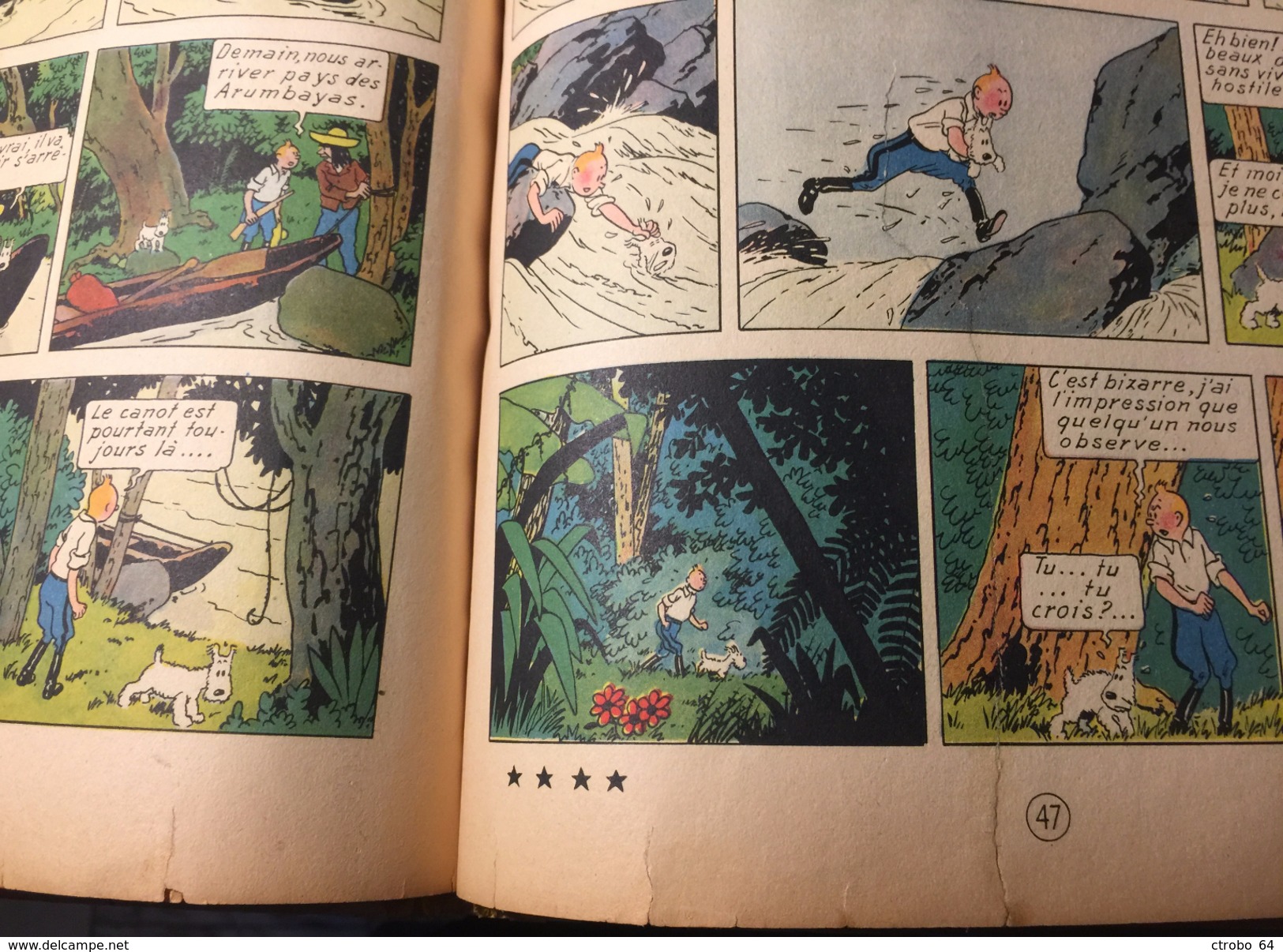 TINTIN - L'OREILLE CASSEE - Dos blanc A23 de 1944