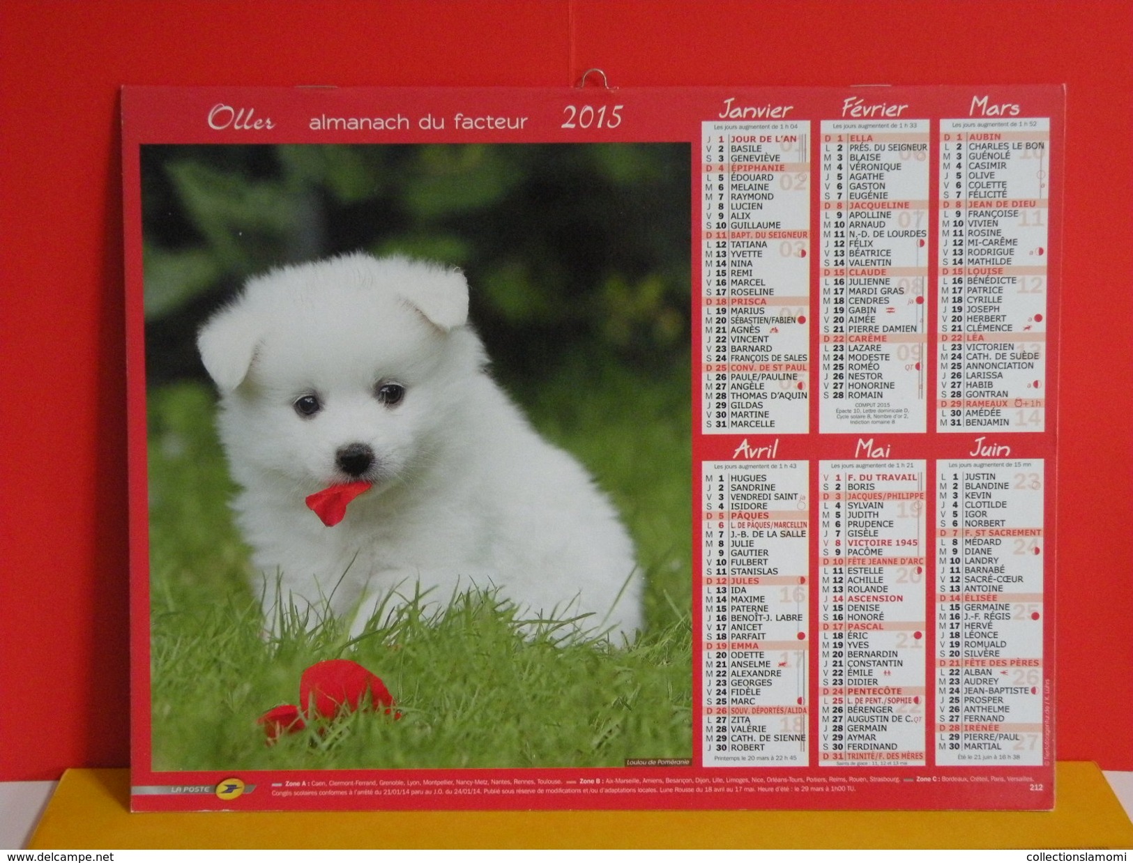 Calendrier Oller > Loulou De Poméranie / Labrador - Almanach Facteur 2015 Comme Neuf - Grand Format : 2001-...