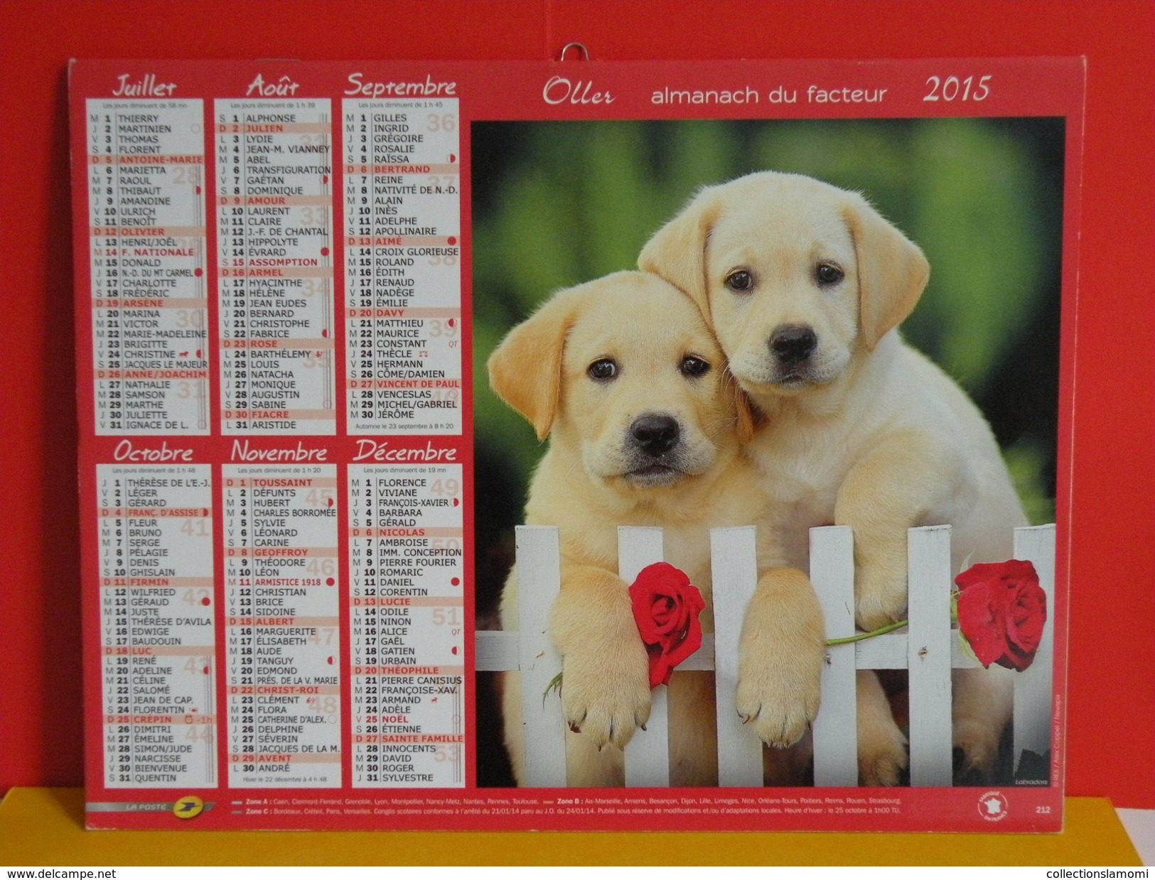 Calendrier Oller > Loulou De Poméranie / Labrador - Almanach Facteur 2015 Comme Neuf - Grand Format : 2001-...