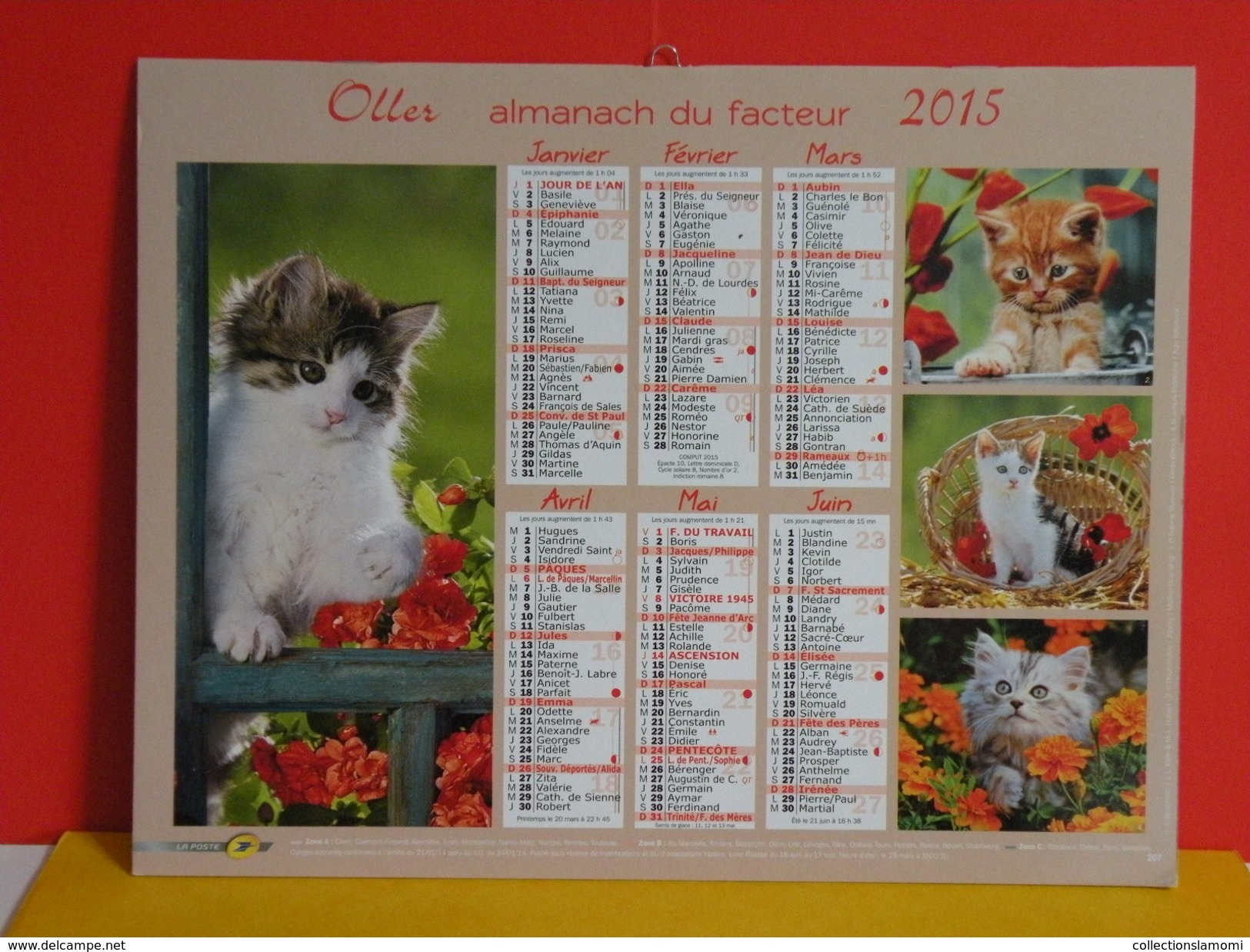 Calendrier Oller > - Les Chatons  - Almanach Facteur 2015 Comme Neuf - Big : 2001-...