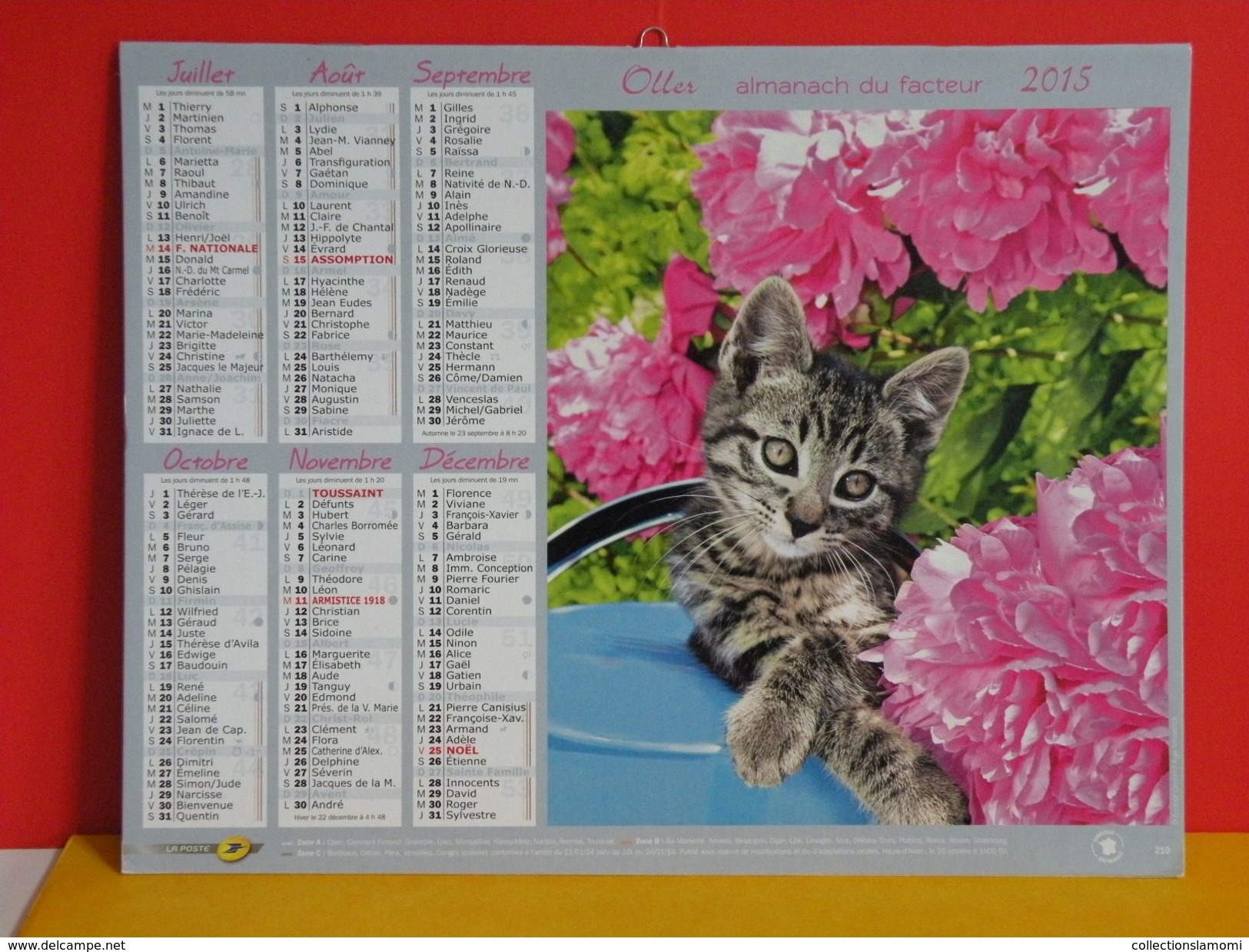 Calendrier Oller > Golden Rétriéver / Le Chaton - Almanach Facteur 2015 Comme Neuf - Grand Format : 2001-...