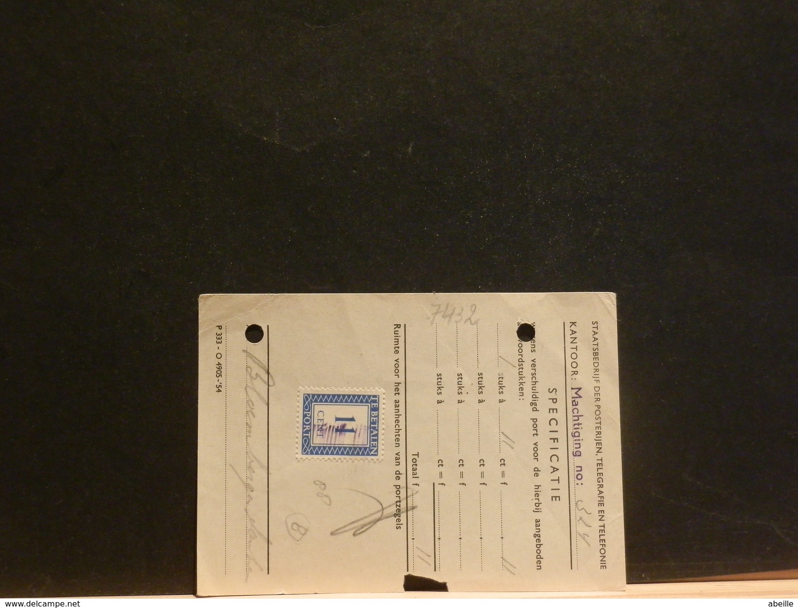 A7434  STRAFPORT OP DOCUMENT - Postage Due