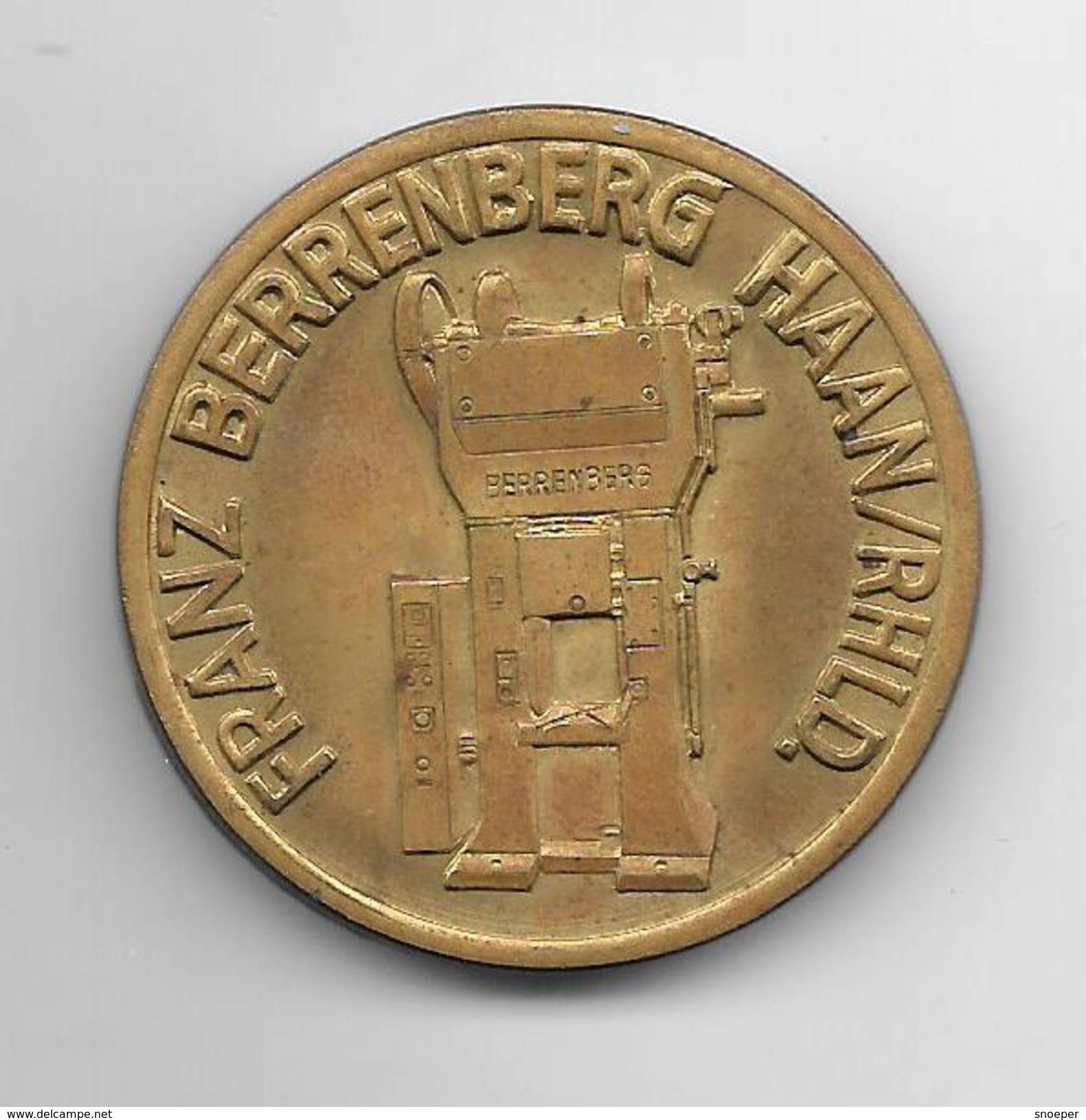 *medaille  Franz Berreberg Haan/RHLD  Brussel 1961  Werkzeugmaschinenaussstellung - Professionnels / De Société