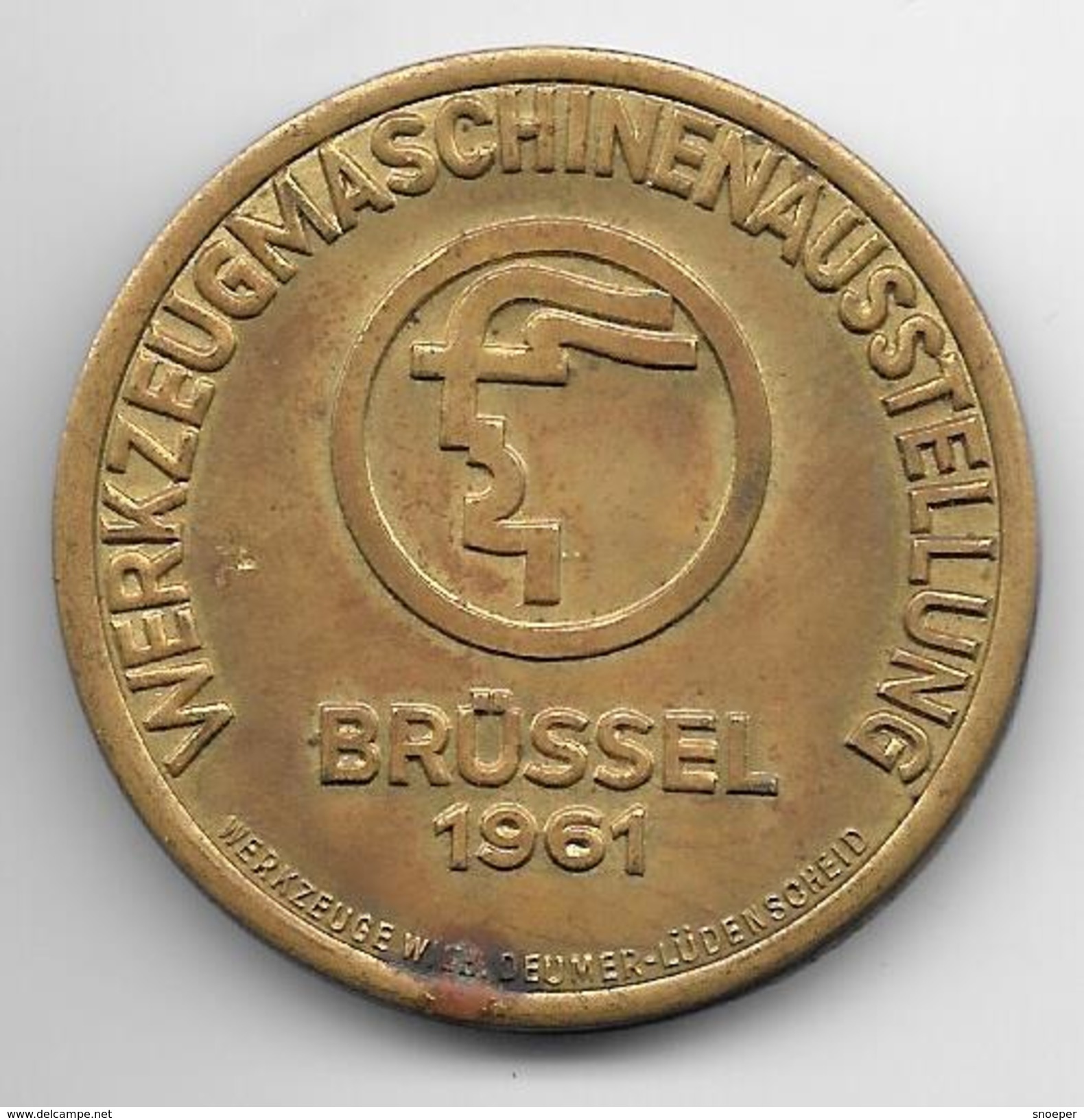 *medaille  Franz Berreberg Haan/RHLD  Brussel 1961  Werkzeugmaschinenaussstellung - Professionali / Di Società