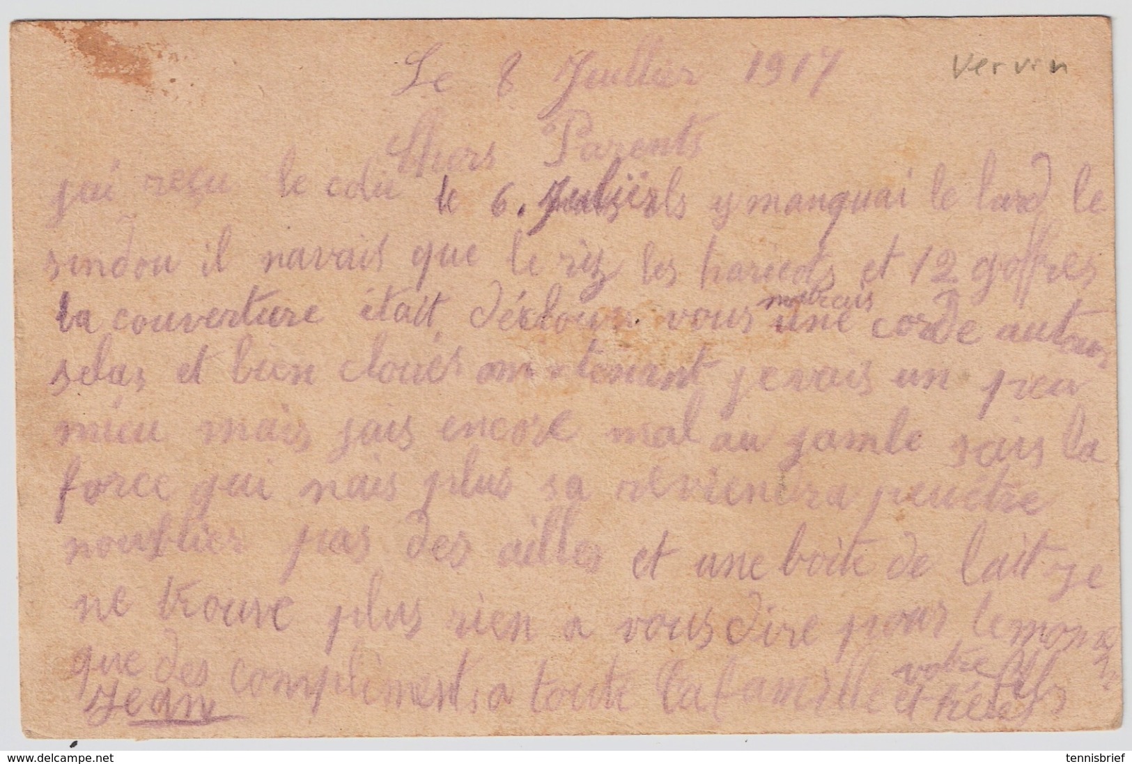 Etapes, 1917, " Zivilarbeiterpostkarte " , #7086 - OC26/37 Territoire Des Etapes