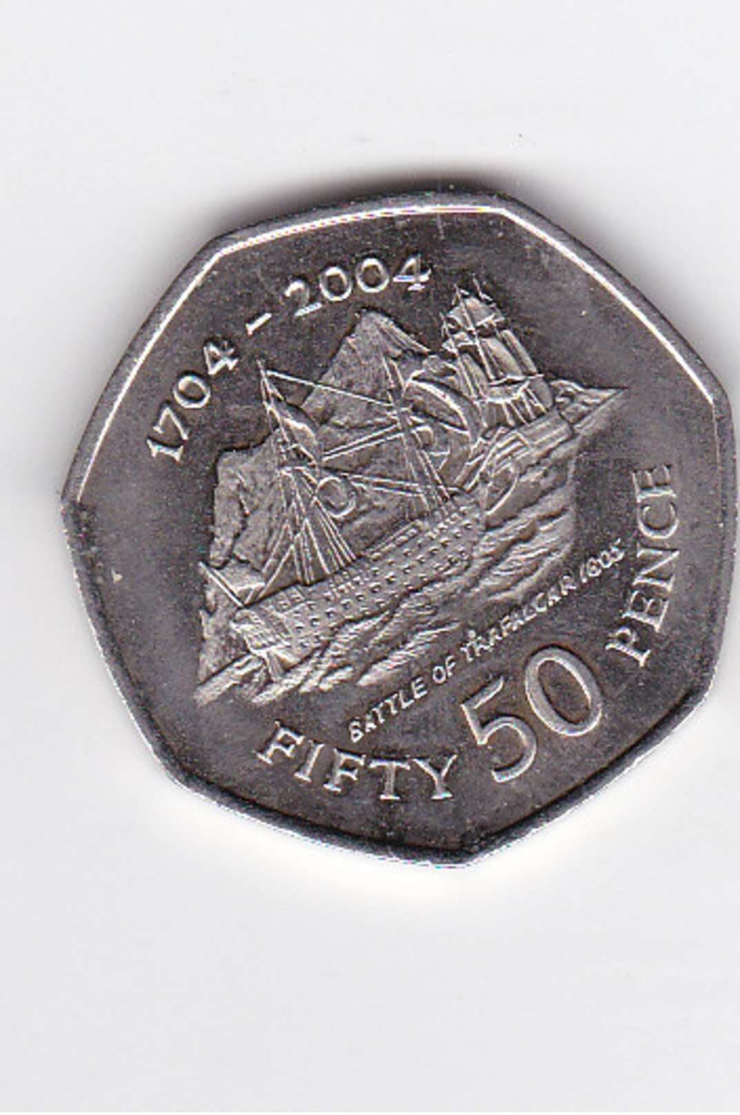 50 PENCE - 1704-2004 Bateau De La Bataille De TRAFALGAR - Gibraltar