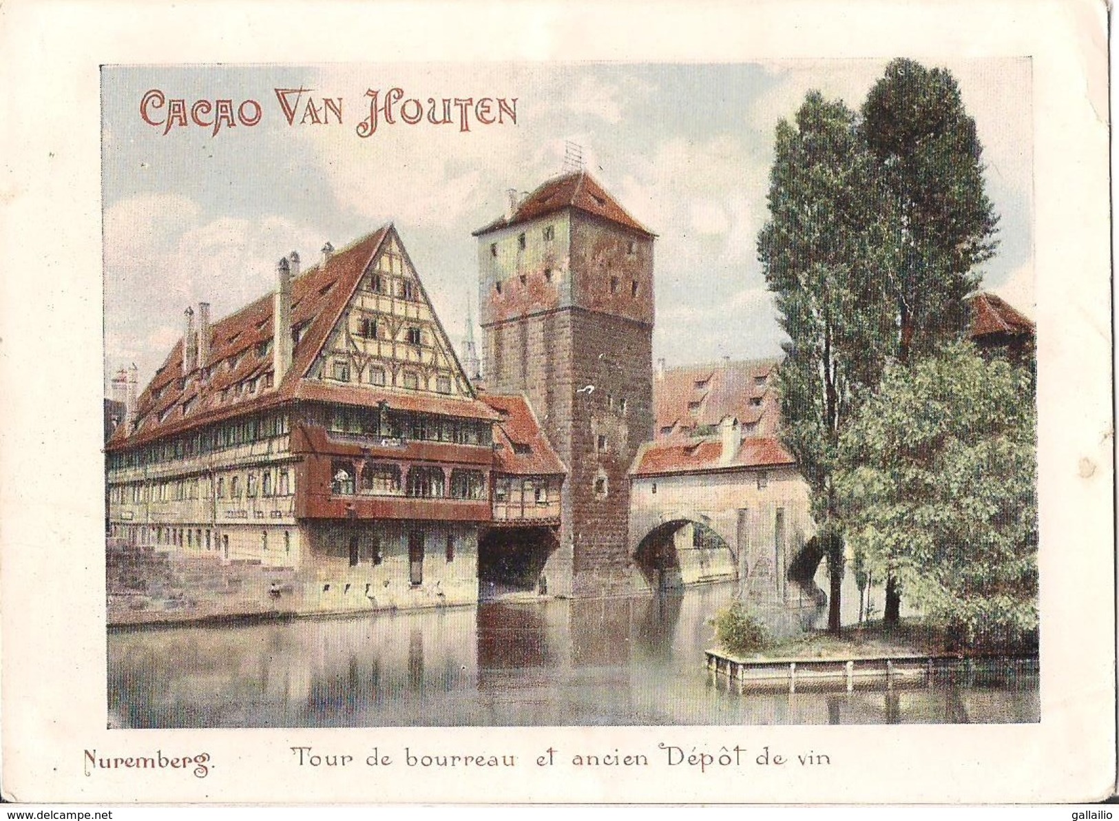 CHROMO GRAND FORMAT CACAO VAN HOUTEN NUREMBERG TOUR DE BOURREAU AT ANCIEN DEPOT DE VIN - Van Houten