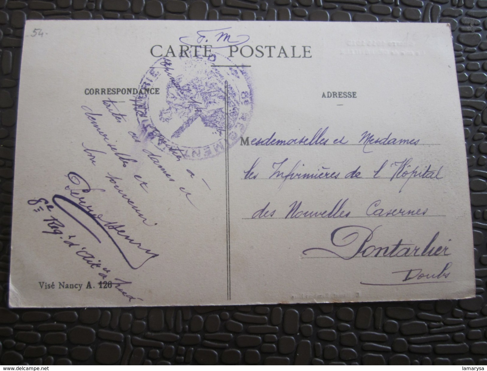 8é Régiment D'Infanterie à Pied CPIF Cachet Militaire  CPA FM Un Coin De Gerbéviller Pour Infirmières Hôpital Pontarlier - Guerra De 1914-18