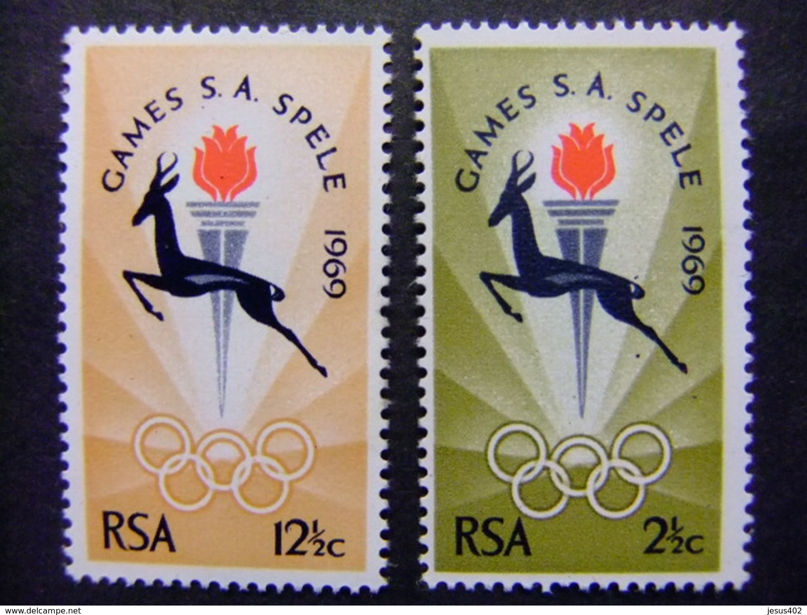 AFRIQUE DU SUD SOUTH AFRICA AFRICA Del SUR RSA 1969 Jeux Sportifs Yvert N º 318 / 19 ** MNH - Unused Stamps