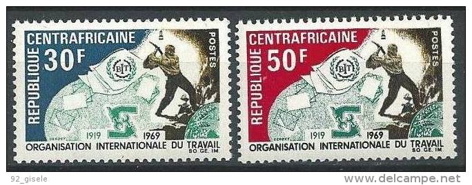 Centrafrique YT 118 & 119 " O. I. T. " 1969 Neuf** - Centrafricaine (République)