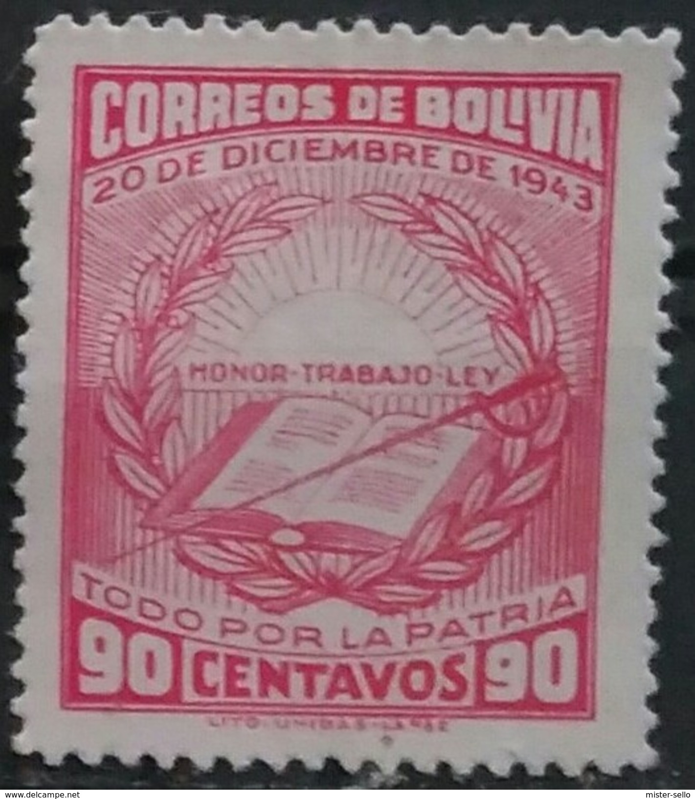 BOLIVIA 1944 -1945 Revolution Of 20th December, 1943. USADO - USED. - Bolivie