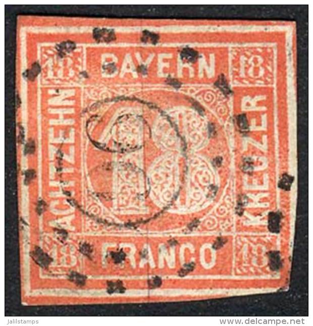 Yv.14a, 1861/2 18K. Vermilion, Nice Example, Fine Quality, Catalog Value Euros 550. - Autres & Non Classés