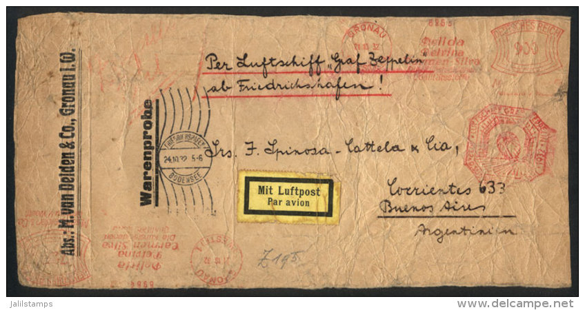 Front Of A Commercial Cover That Containg Samples, Sent From Gronau To Argentina By ZEPPELIN On 21/OC/1932, It... - Autres & Non Classés