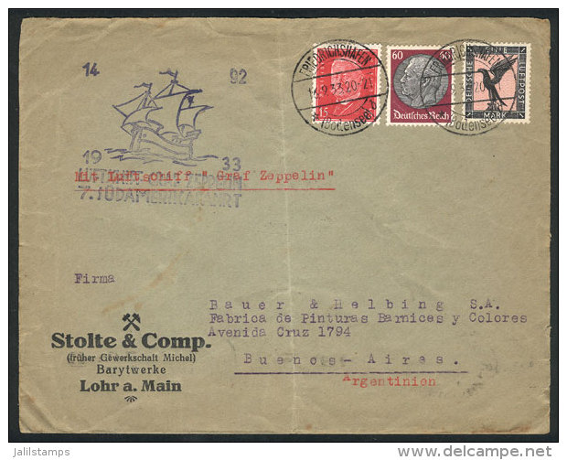 Cover Sent Via ZEPPELIN From Friedrichshafen To Buenos Aires On 16/SE/1933, Minor Defects, Very Nice! - Sonstige & Ohne Zuordnung