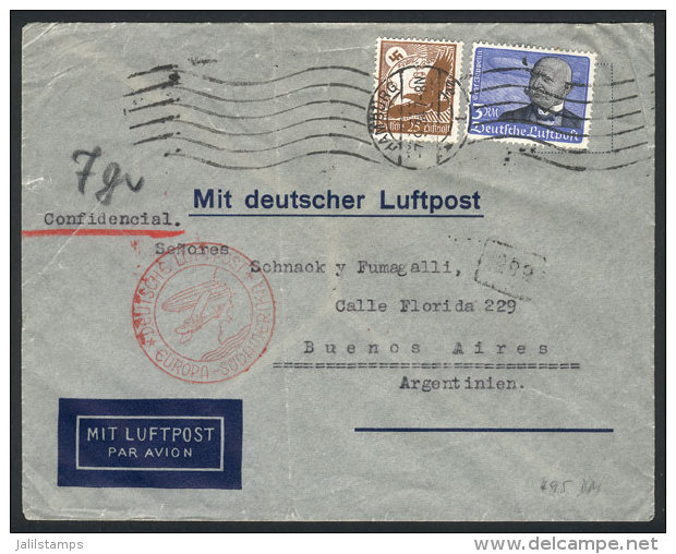 Airmail Cover Sent From Hamburg To Buenos Aires On 7/SE/1934 Franked With 3.25Mk, Very Nice! - Other & Unclassified