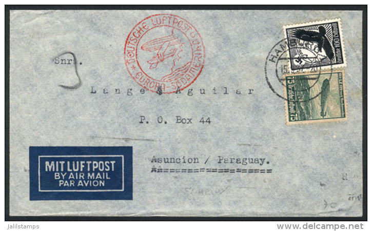 Airmail Cover Sent From Hamburg To PARAGUAY On 15/SE/1937, VF Quality! - Sonstige & Ohne Zuordnung