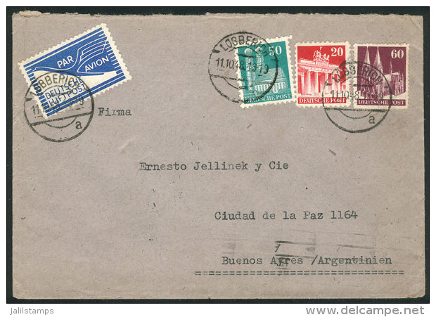 Airmail Cover Sent From Hamburg To Buenos Aires On 11/OC/1948, It Bears A Special Airmail Label Along Postage, VF! - Andere & Zonder Classificatie