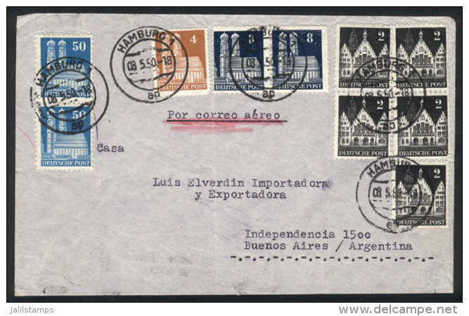 Airmail Cover Sent From Hamburg To Buenos Aires On 8/MAY/1950 With Nice Postage, Fine Quality! - Andere & Zonder Classificatie