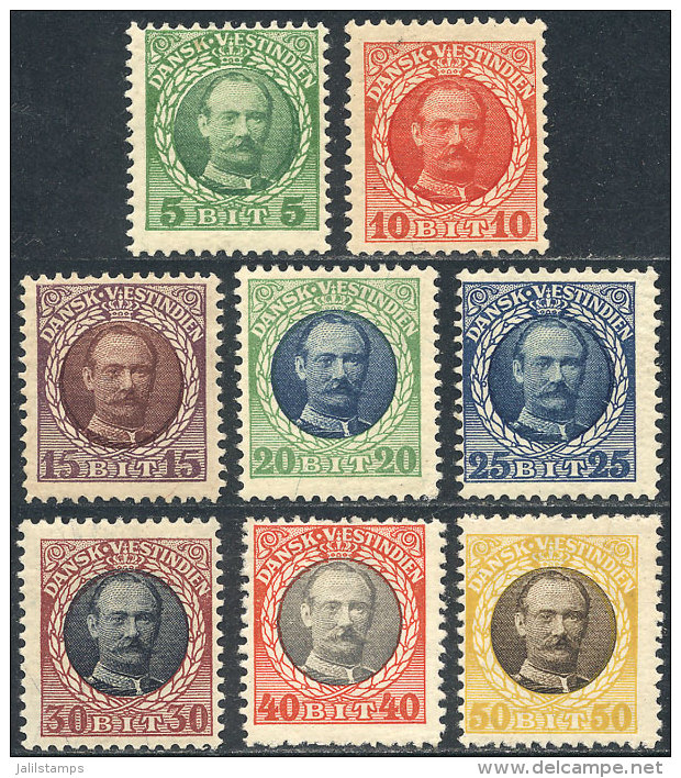 Sc.43/50, 1908 Frederik VIII, Complete Set Of 8 Unused Values, VF Quality, Catalog Value US$100+ - Andere & Zonder Classificatie