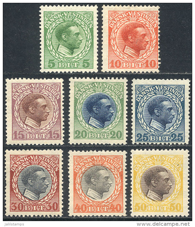 Sc.51/58, 1915 Christian X, Complete Set Of 8 Unused Values, VF Quality, Catalog Value US$31+ - Andere & Zonder Classificatie