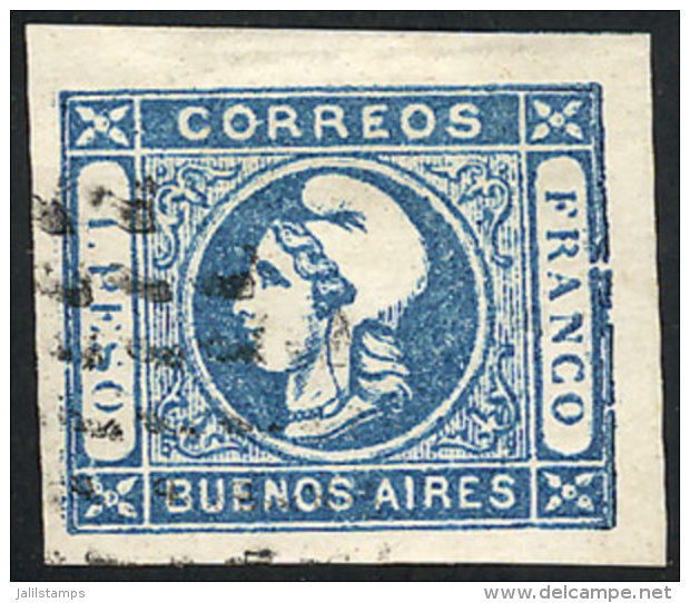 GJ.17, With Variety "frame Line Broken At Right", Excellent Quality! - Buenos Aires (1858-1864)