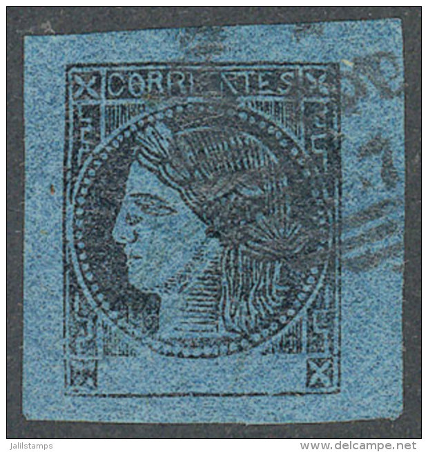 GJ.3, Blue, With Unknown Cancel (possibly Foreign), Excellent Quality! - Corrientes (1856-1880)