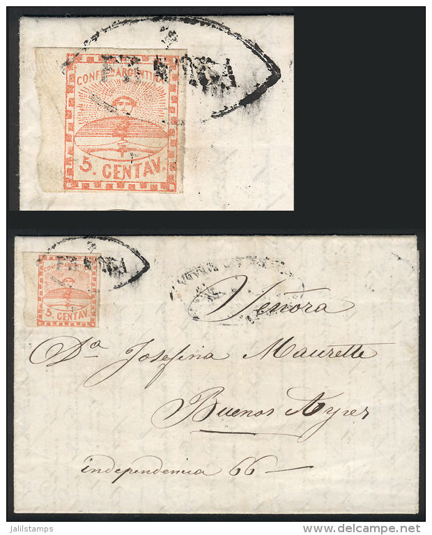 Entire Letter Dated Paran&aacute; 15/AP/1859, With Very Long Text In French (3 Pages), Sent To Buenos Aires,... - Used Stamps