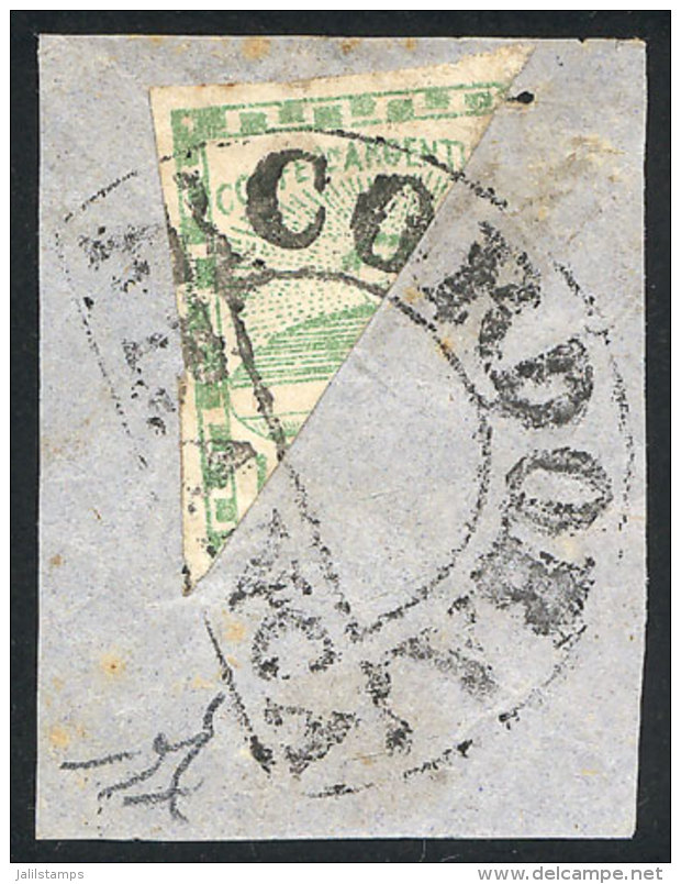 GJ.2BID, 10c. Bisect Used As 5c., On Fragment With Cancel Of C&oacute;rdoba, VF, Signed By Alberto Solari - Oblitérés