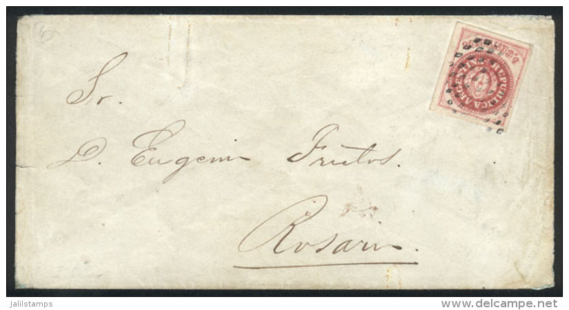 GJ.12, 5c. Carmine-rose Without Accent, Semi-worn Plate, Very Nice Example Of Ample Margins Franking A Cover Sent... - Lettres & Documents