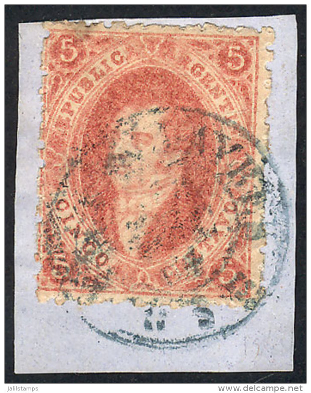 GJ.19, 2nd Printing Worn Impression, Superb Example On A Fragment With Cancel Of Buenos Aires, Excellent! - Oblitérés