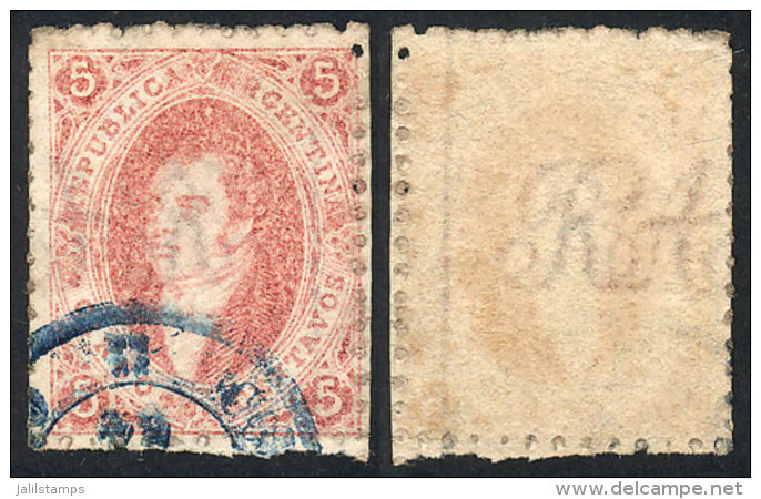 GJ.19c, 1st Printing, With INVERTED WATERMARK (reversed), Right Sheet Margin And Line Watermark, Used In Rosario,... - Oblitérés