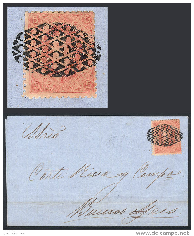 GJ.20, 3rd Printing, Superb Example With All Its Teeth And Beautiful Color, Franking A Folded Cover Dated... - Lettres & Documents