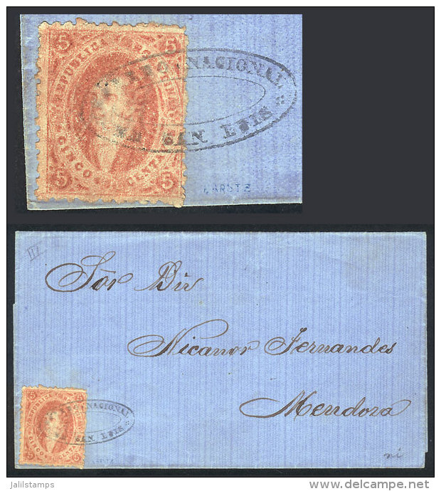 GJ.20d, 3rd Printing, Orange, Dirty Plate Variety, Absolutely Superb Example On A Folded Cover Sent To Mendoza,... - Brieven En Documenten