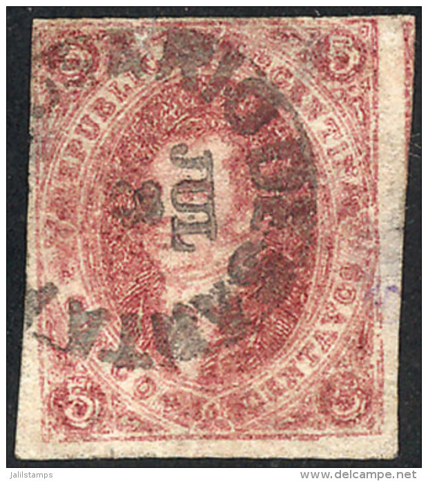 GJ.34, 8th Printing, Used In Rosario, VARIETY In Cancel: Without Year, Small Thin On Reverse, Good Front, Very... - Oblitérés