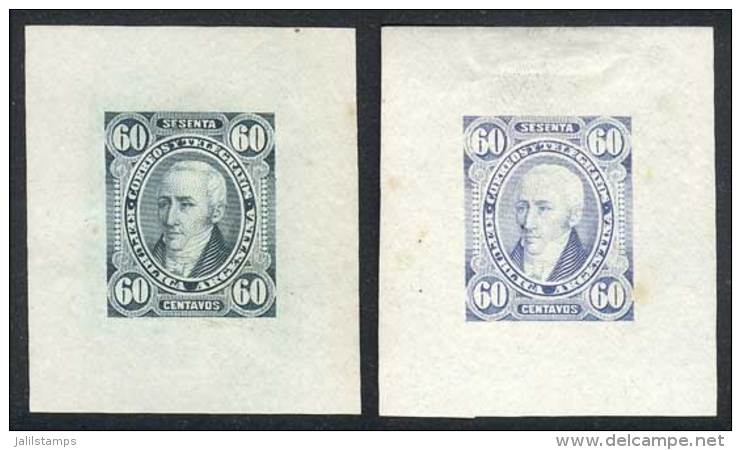 GJ.114, 1889 60c. Posadas, 2 DIE Proofs Printed On Thin Paper In Light Ultramarine And Green-blue, Excellent... - Other & Unclassified