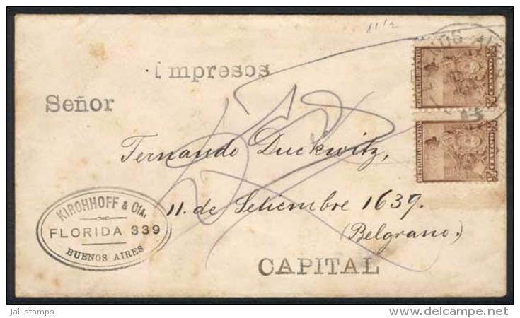 GJ.217, Pair &frac12;c. Liberty Franking A Cover With PRINTER MATTER Used In Buenos Aires On 30/DE/1905 And... - Andere & Zonder Classificatie