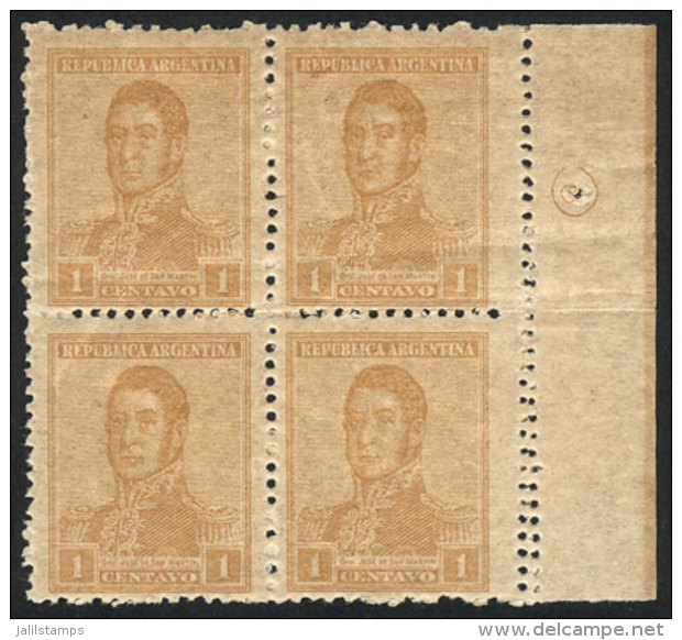 GJ.498, Block Of 4, Bottom Right Stamp With Vertical DOUBLE PERFORATION Variety, VF! - Andere & Zonder Classificatie