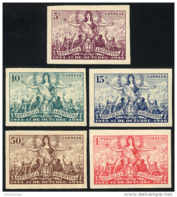 GJ.935/9, The Set Of 5 Values, Imperforate PROOFS In The Issued Colors, Printed On Regular Paper, Excellent... - Sonstige & Ohne Zuordnung