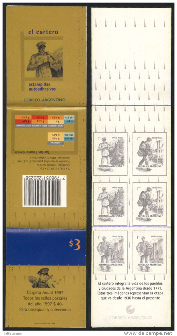 Booklet GJ.2931, 1999 Postman, Printer's PROOF In Black, Imperforate (not Die-cut) And Without Face Values,... - Andere & Zonder Classificatie