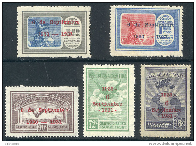 GJ.715/719, 1931 Revolution Of 6 September, Complete Set Of 5 Values, VF Quality, Catalog Value US$100. - Airmail