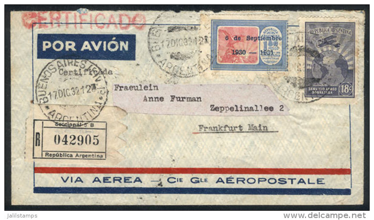 Airmail Cover Franked By GJ.718 + Another Value, The Address Was Cut Out But The Stamps Are Of VF Quality, Catalog... - Luchtpost