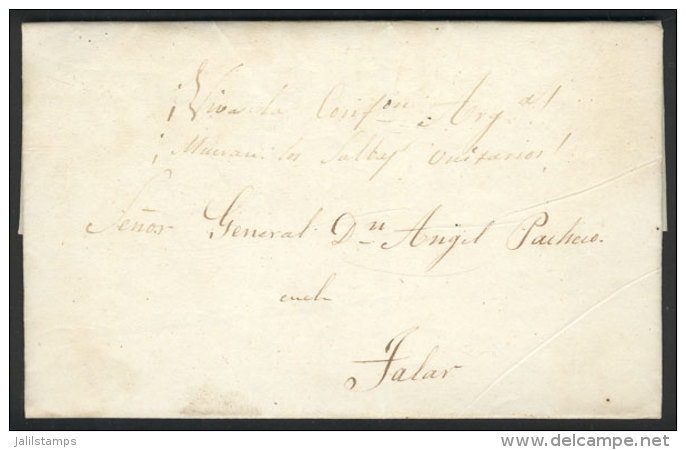 Entire Letter Dated 10/FE/1848 And Sent Without Postage (by Relay System) To "General Angel Pacheco, En El Talar",... - Andere & Zonder Classificatie