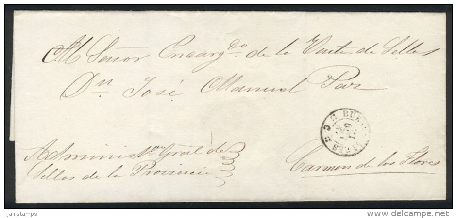 Official Folded Cover Sent Without Postage From Buenos Aires To Carmen De Las Flores On 21/OC/1887, Excellent... - Other & Unclassified