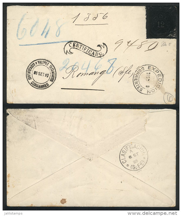 Official Service Envelope Of The Argentine Mail (12c. Overprinted With Black Square) Sent By Registered Mail From... - Andere & Zonder Classificatie