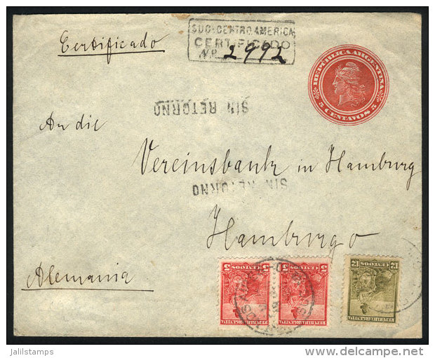 Registered Cover Sent From Buenos Aires (Sucursal Centro Am&eacute;rica) To Germany On 19/JUN/1905 Franked With... - Other & Unclassified