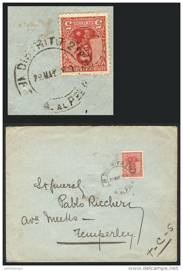 Cover Sent From MALABIA To Temperley On 2/MAY/1911, Franked With 5c. San Mart&iacute;n In Oval With Cancel Of... - Other & Unclassified