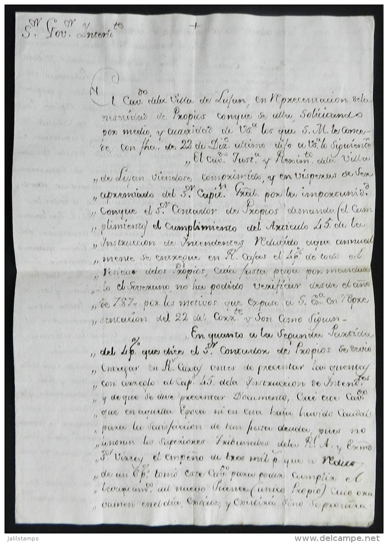 Hand-written Document Of The Year 1808 In Villa De Luj&aacute;n, Related To Topic PULPERIAS, 4 Pages, Excellent... - Other & Unclassified