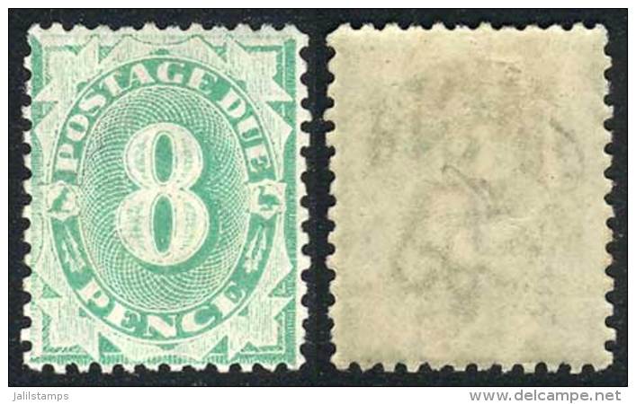 Yvert 16 (Scott J16), 1902/4 8p. Emerald With Crown Over NSW Watermark, Perforation 12x11, INVERTED WATERMARK... - Strafport