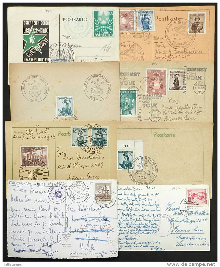 32 Postcards, Many Sent To Argentina, All With Special COMMEMORATIVE POSTMARKS, Some Of Them Very Scarce And ... - Covers & Documents