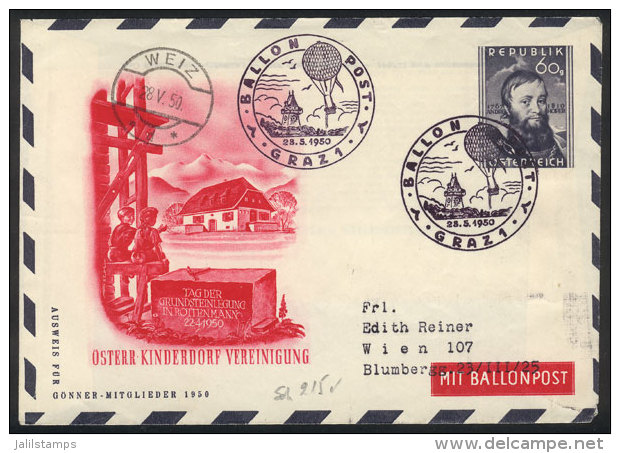 Aerogram Flown By Balloon On 28/MAY/1940, With Special Postmarks, VF Quality! - Brieven En Documenten